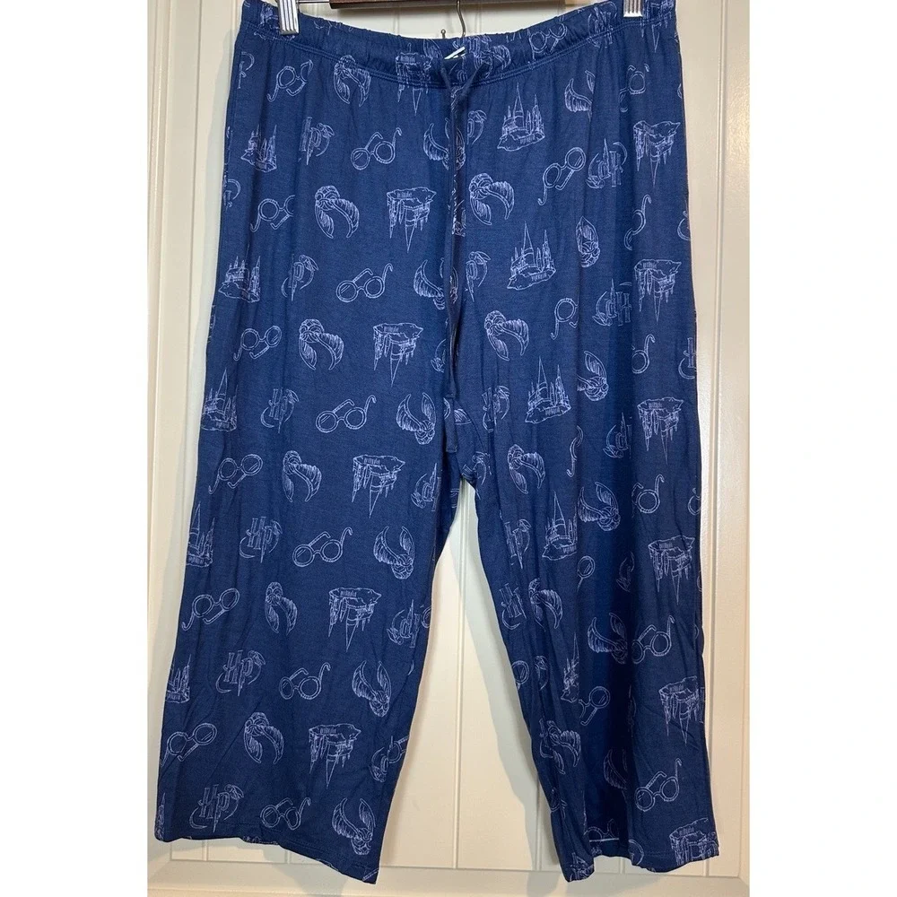 Harry Potter Cropped Pajama Lounge knit pull on lightweight‎ pants Sz M